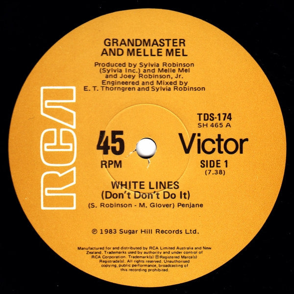 Grandmaster Melle Mel - White Lines (Don't Do It) [12 Inch Single] [Second Hand]