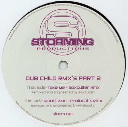 Dub Child - Rmx's Part 2: Take Me (Boxcutter Rmx) / [12 Inch Single] [Second Hand]
