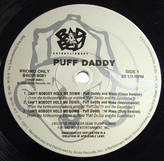 Puff Daddy - Can't Nobody Hold Me Down [12 Inch Single] [Second Hand]