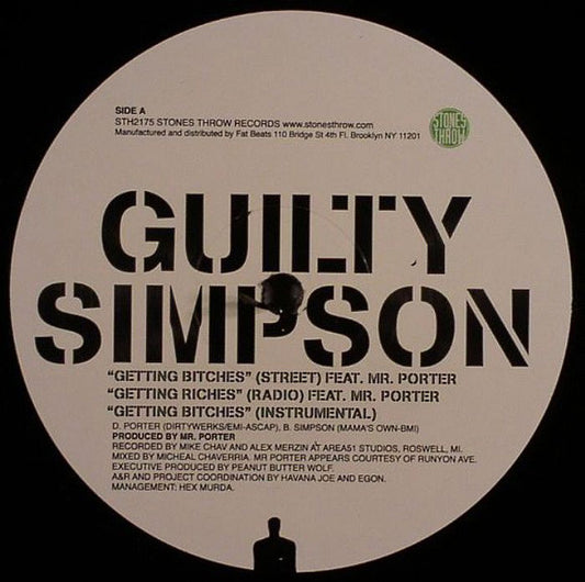 Simpson, Guilty - Getting Bitches / She Won't Stay At Home [12 Inch Single] [Second Hand]
