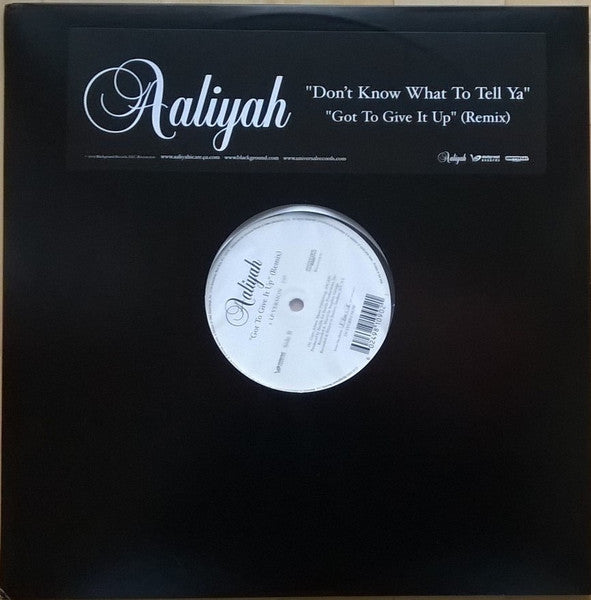 Aaliyah - Don't Know What To Tell Ya [12 Inch Single] [Second Hand]
