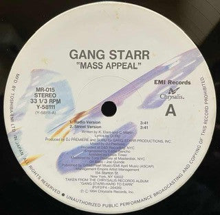 Gang Starr - Mass Appeal [12 Inch Single] [Second Hand]