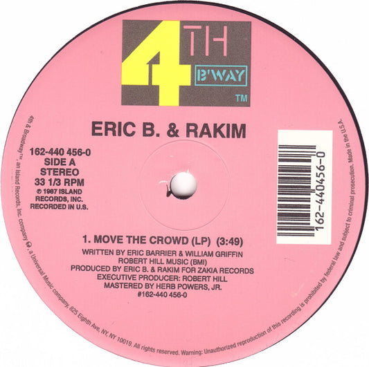 Eric B and Rakim - Move The Crowd / Paid In Full (Seven [12 Inch Single] [Second Hand]