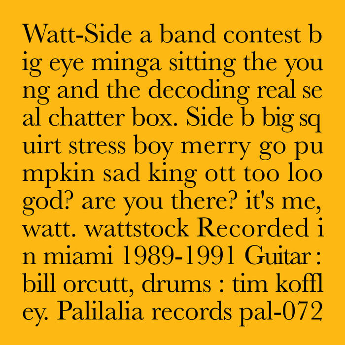 Watt - Recorded In Miami 1989-1991 [Vinyl]